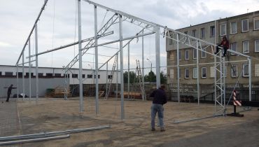 Construction of a new wood warehouse